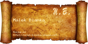 Malek Bianka névjegykártya